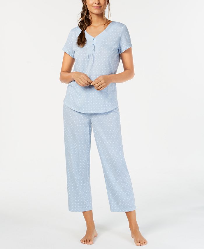 Charter Club Cotton Dotted Pajama Set, Created for Macy's - Macy's