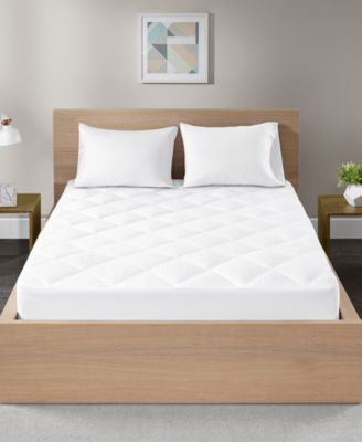 Quiet Nights Quilted Diamond Down Alternative Waterproof 300 Thread Count Cotton Sateen Mattress Pad, Twin XL