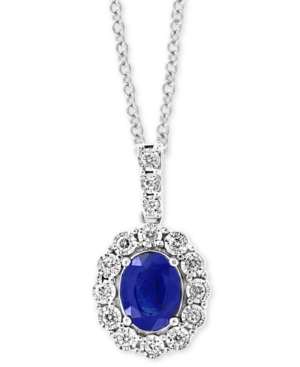image of Effy Sapphire (1-9/10 ct. t.w.) & Diamond (1/4 ct. t.w.) 18