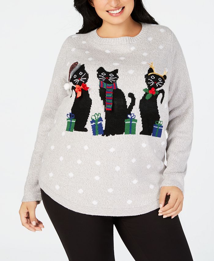 Karen scott cat sweater clearance