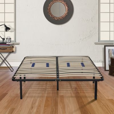 Ultima - 14 in. Twin Black High Profile Platform Metal Bed Frame with Adjustable Lumbar Support
