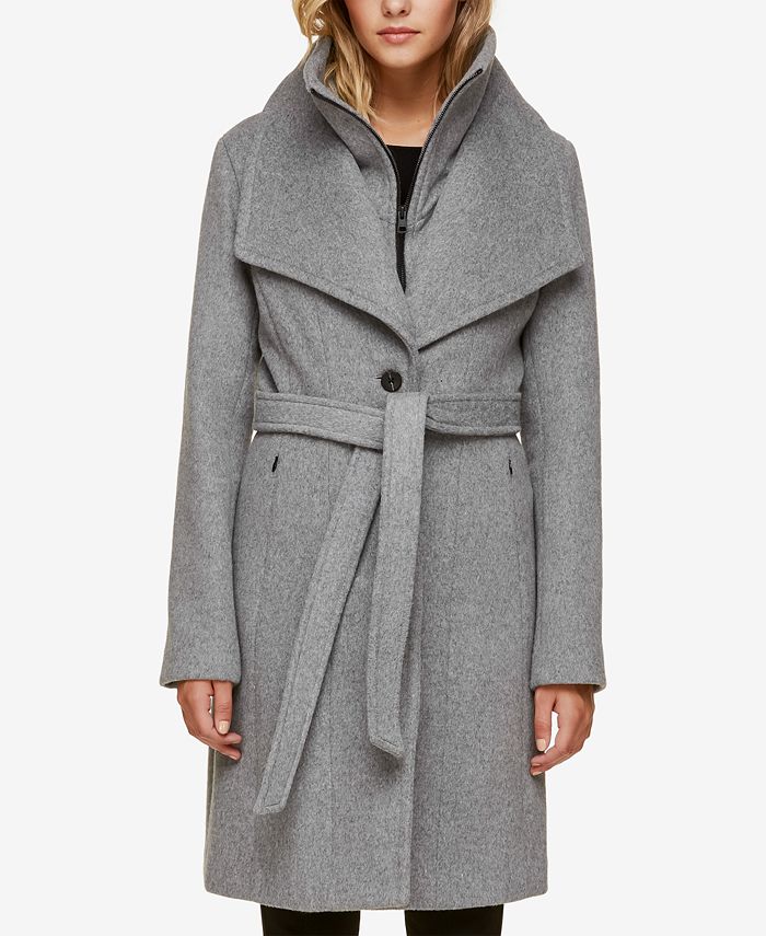 Soia & Kyo Belted Oversized-Collar Coat & Reviews - Coats & Jackets ...
