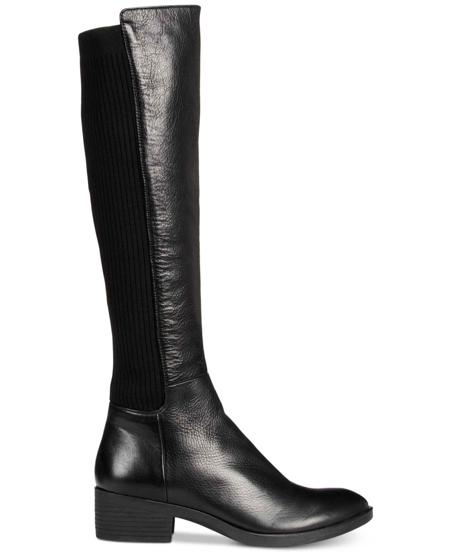 Женские ботинки Kenneth Cole New York Levon Tall Shaft Knee High Riding, цвет: Чёрный кожаный — фото 2