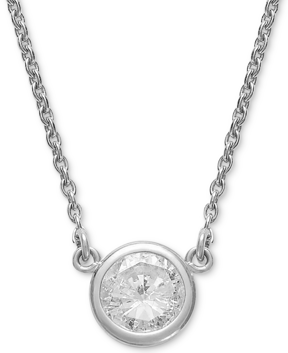 Bezel-Set Diamond Pendant Necklace (1/5 ct. t.w.) in 14K Gold or- White Gold