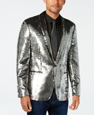 Tallia Men's Slim Fit Dinner Jacket Silver Size 40