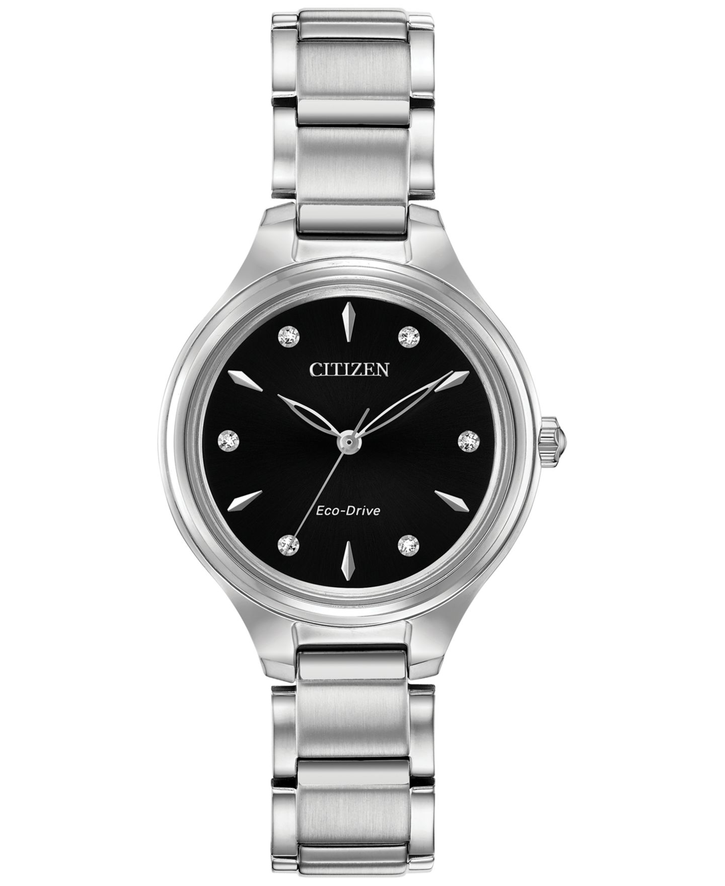 Женские часы Citizen Eco-Drive Corso Diamond-Accent Stainless Steel Bracelet Watch 29mm — фото 1