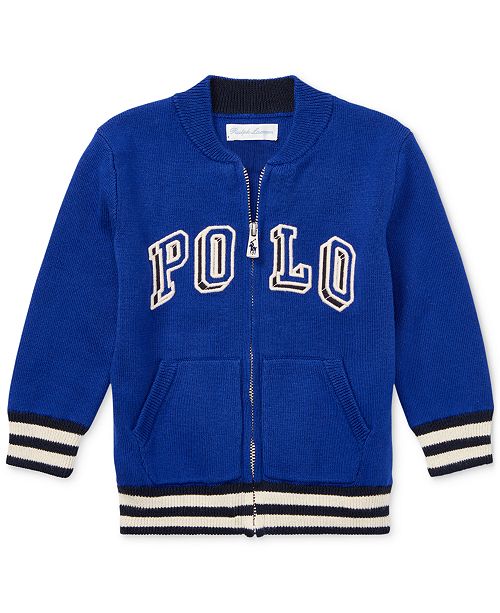Polo Ralph Lauren Baby Boys Full-Zip Cotton Logo Sweater & Reviews ...