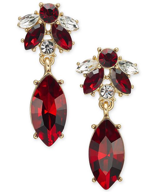 Charter Club GoldTone Crystal & Stone Drop Earrings, Created for Macy