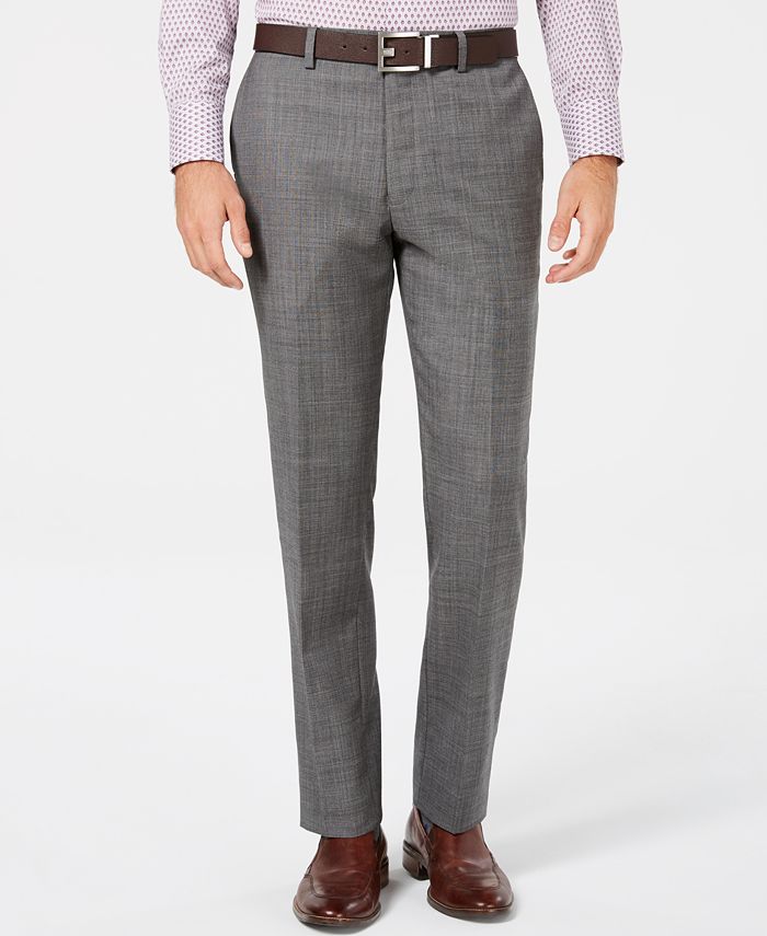 Tallia Men's Big & Tall Slim-Fit Stretch Gray Sharkskin Wool Suit - Macy's