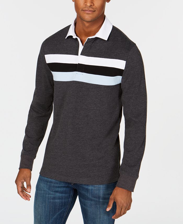Club Room Men's Chest-Stripe Rugby Shirt, Created for Macy's - Macy's