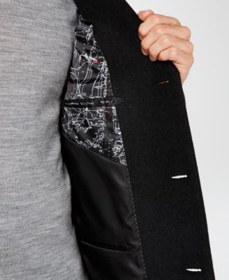 Men's Barge Classic Fit Wool/Cashmere Blend Solid Overcoat