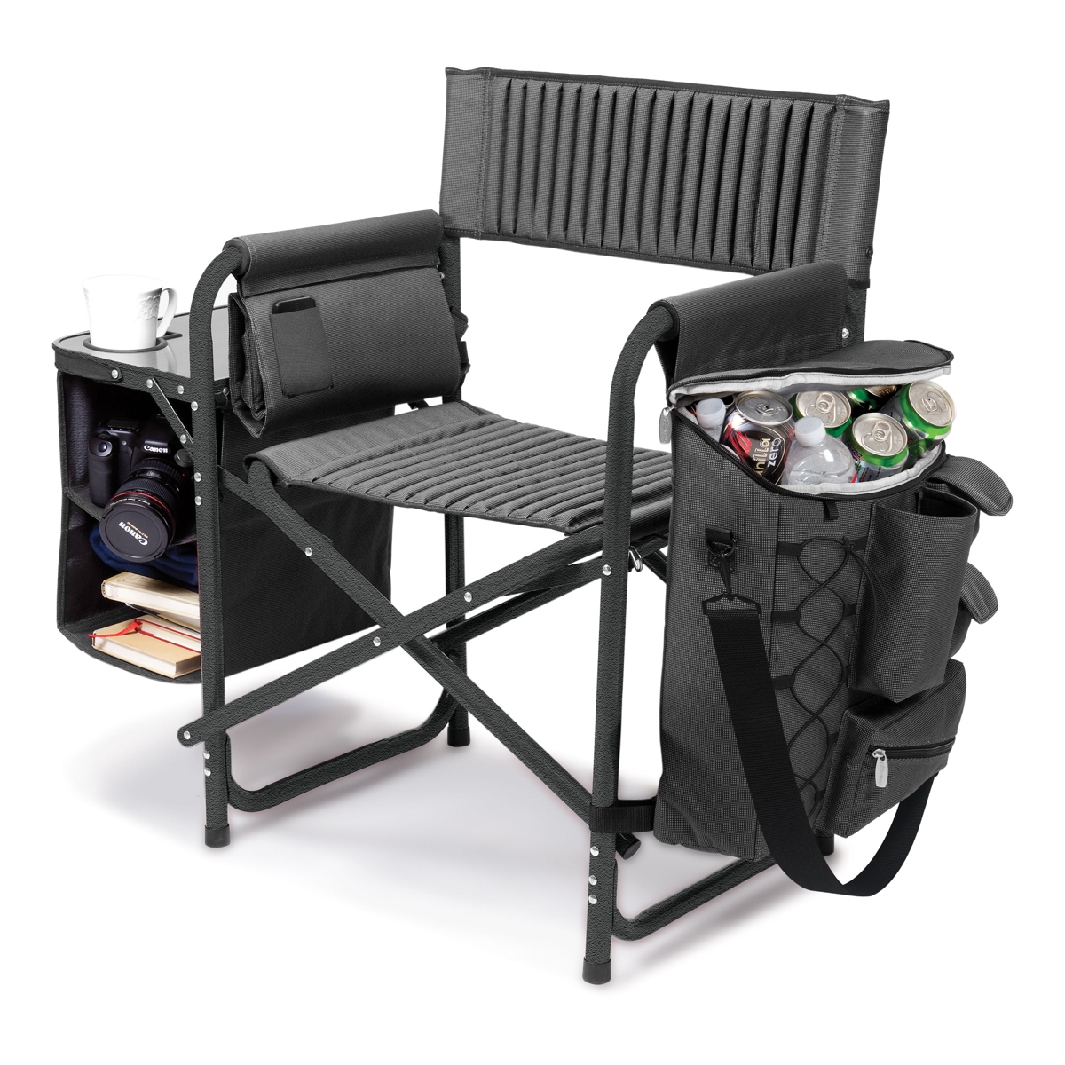 by Picnic Time Dark Gray Fusion Backpack Chair with Cooler - Dark Gray