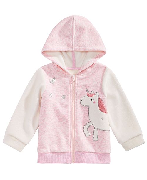 First Impressions Baby Girls ZipUp Unicorn Hoodie, Created for Macy's
