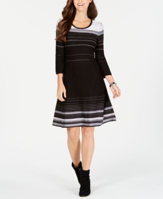 Nine West - Striped Sweater Dress