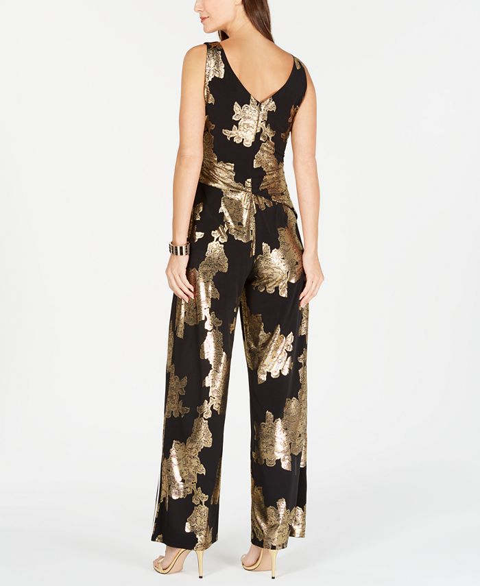 Nine West MetallicPrint Jumpsuit Macy's
