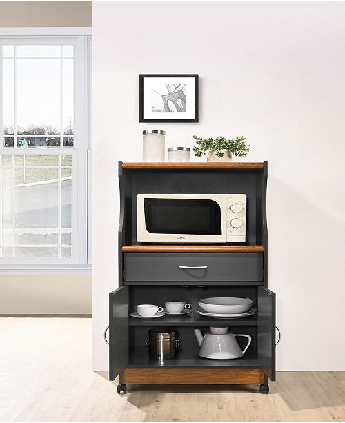 Hodedah Microwave Kitchen Cart & Reviews Furniture Macy's