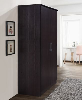 Hodedah 2-Door Armoire With 4-Shelves In Chocolate - Macy's