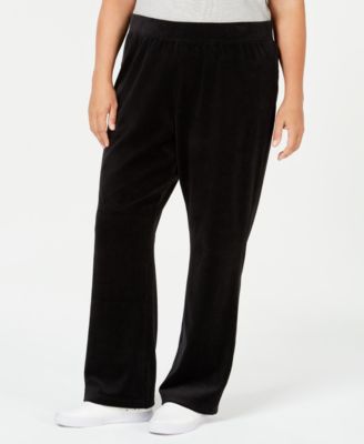 Karen Scott - Plus-Size Velour Pull-On Pants