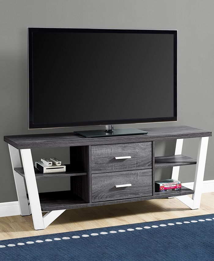 Monarch Specialties TV Stand 60"L With 2 Storage Drawers Macy