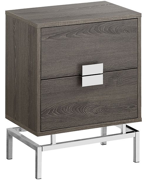 Monarch Specialties Chrome Metal 24 H Night Stand Accent Table In Dark Taupe Reviews Home Macy S