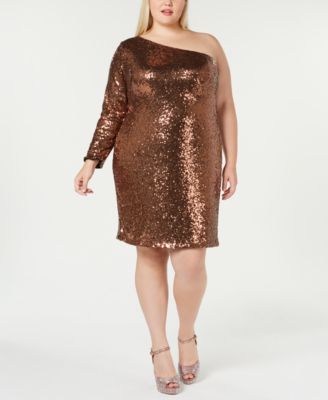 one shoulder dresses plus size