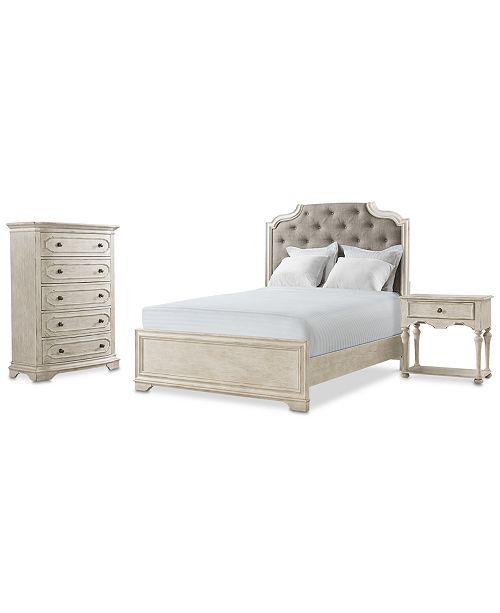 Hadley Bedroom Furniture 3 Pc Set Queen Bed Nightstand And Chest Created For Macy S