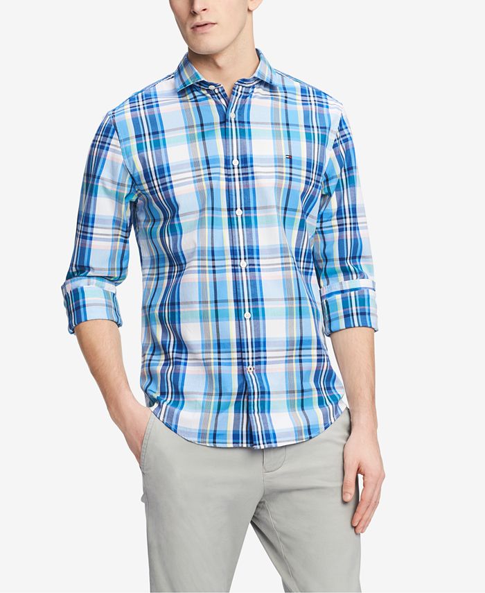 Tommy Hilfiger Men's Classic Fit Sonny Plaid Shirt, Created for Macy's ...