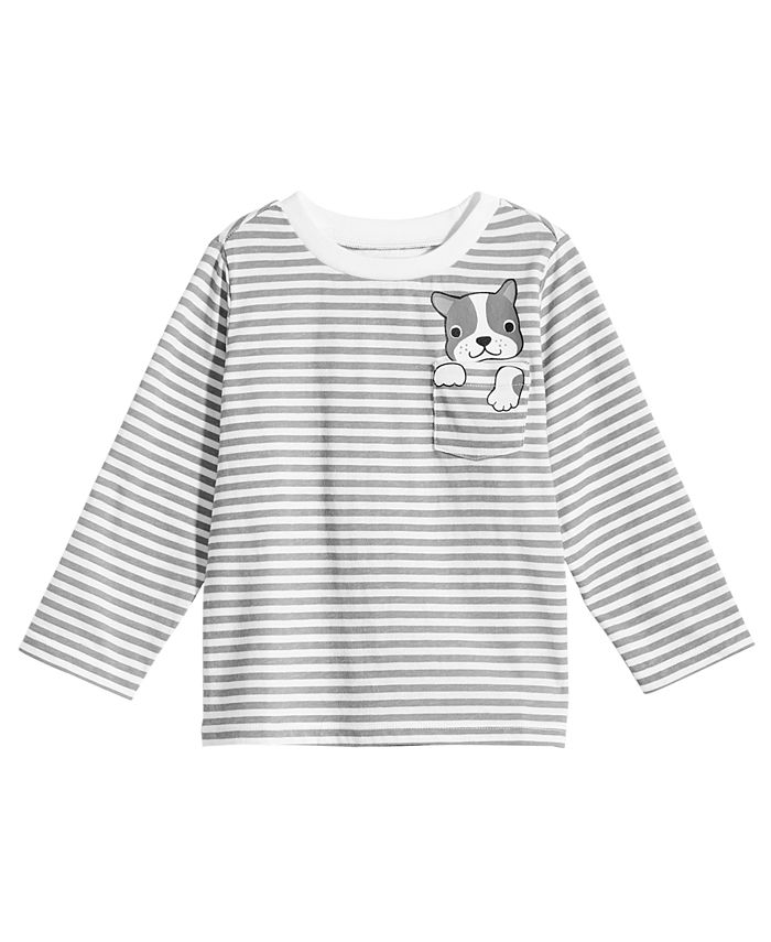 First Impressions Toddler Boys Striped Dog-Pocket Cotton T-Shirt ...