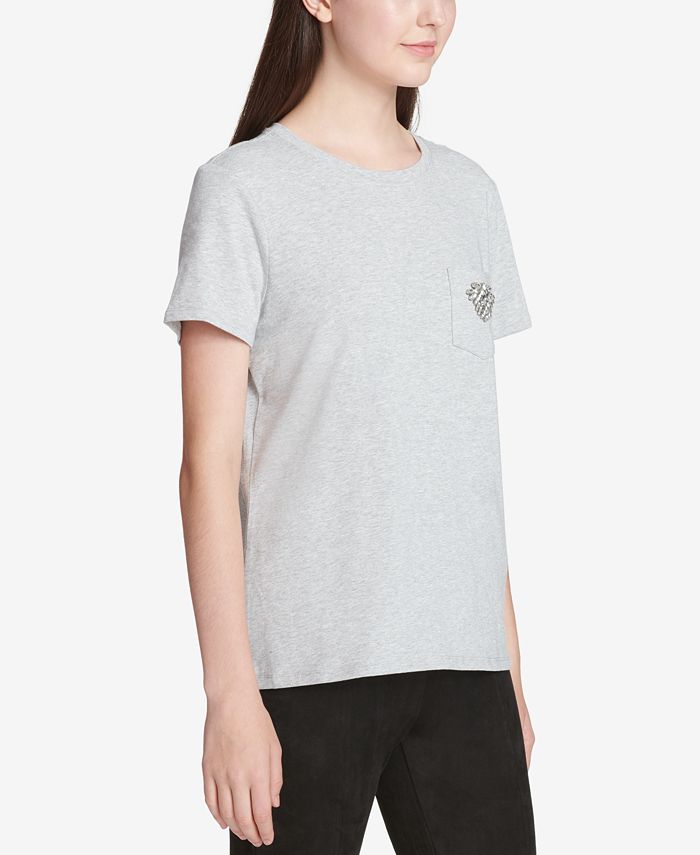 Calvin Klein Embellished T-Shirt - Macy's