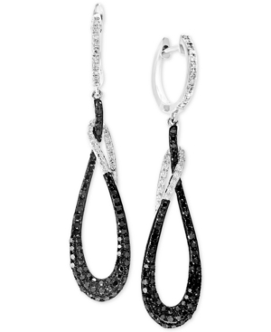 image of Effy Diamond Loop Drop Earrings (1 ct. t.w.) in 14k White Gold
