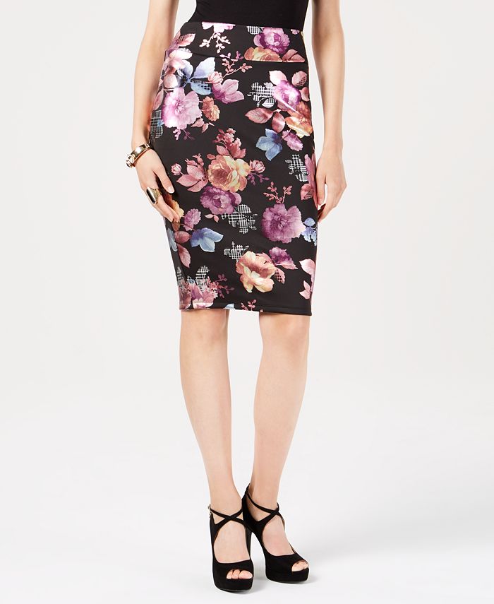 Thalia Sodi Antonella Floral-Print Scuba Skirt, Created for Macy's - Macy's