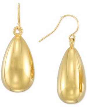 image of Signature Gold Teardrop Drop Earrings in 14k Gold over Resin Core