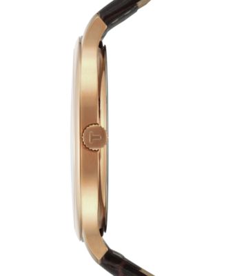 Men's Swiss Tradition Brown Leather Strap Watch 42mm