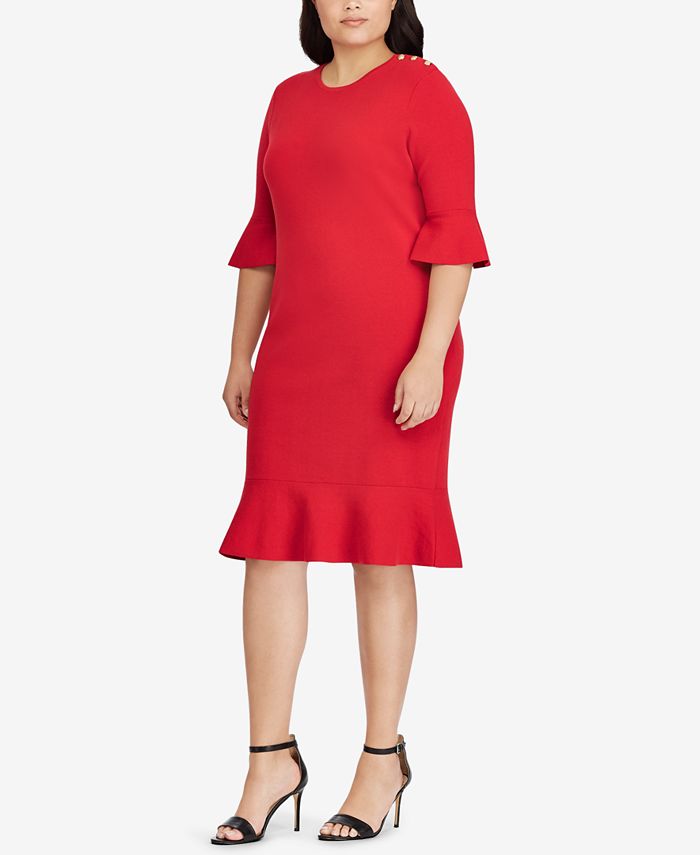 Lauren Ralph Lauren Plus Size Ruffled Shift Dress Macy's