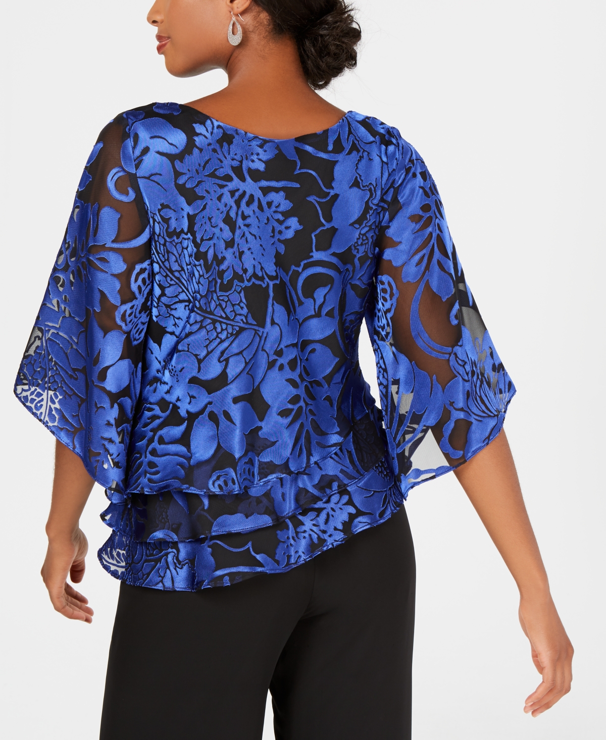 Alex Evenings Printed Tiered Blouse