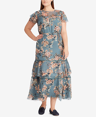Lauren Ralph Lauren Plus Size Fit & Flare Floral-Print Dress & Reviews ...