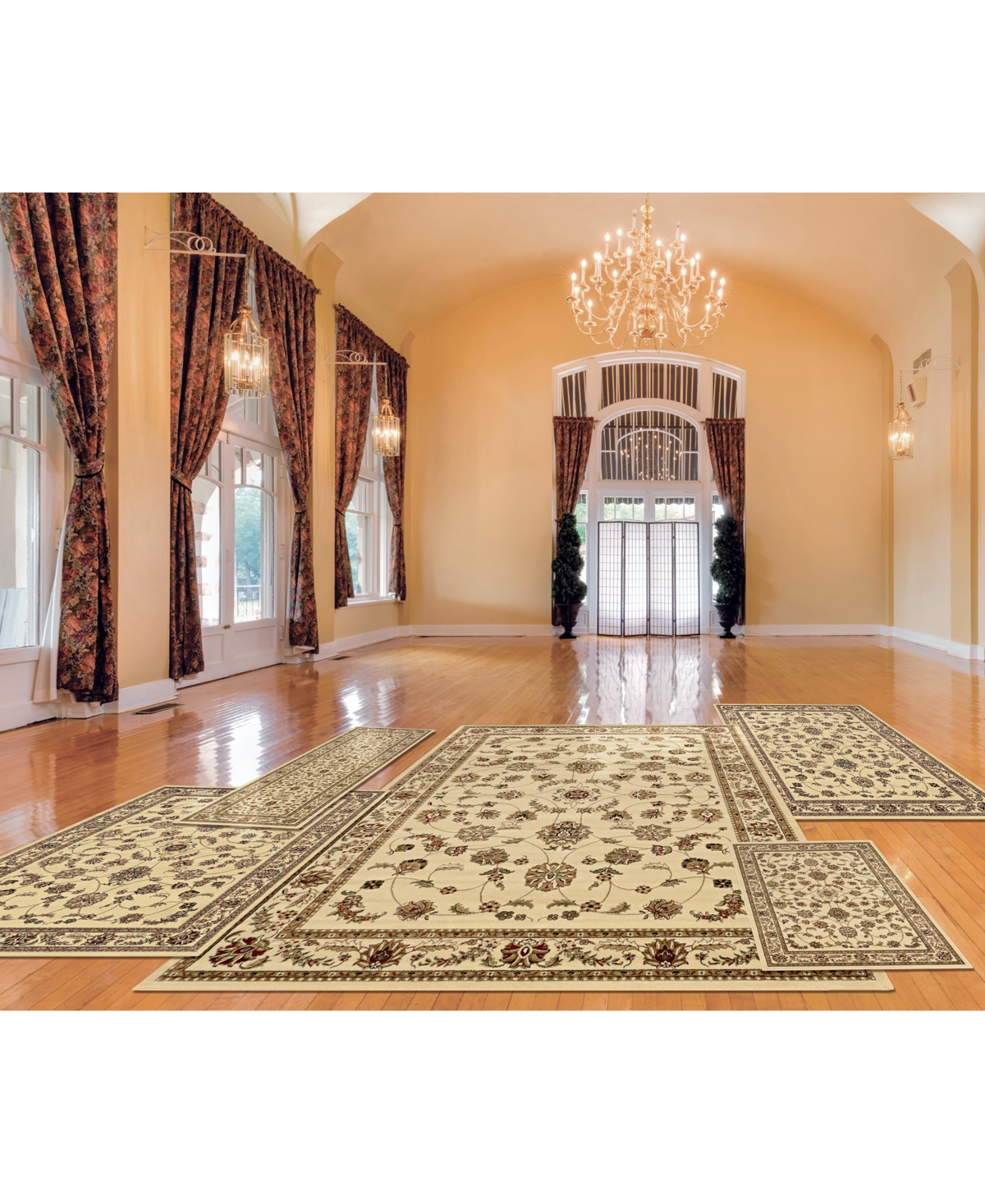 Km Home Tuscany 5-Pc Isfahan Rug -Cream