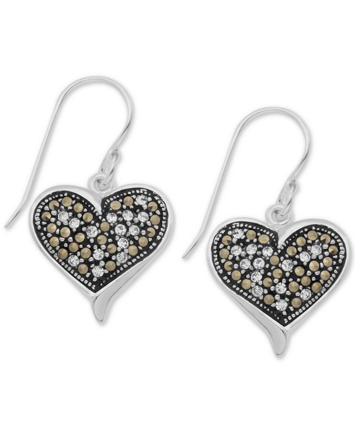 Marcasite new arrivals heart earrings