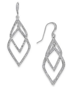 image of Inc Silver-Tone Pave Orbital Drop Earrings, Created for Macy-s