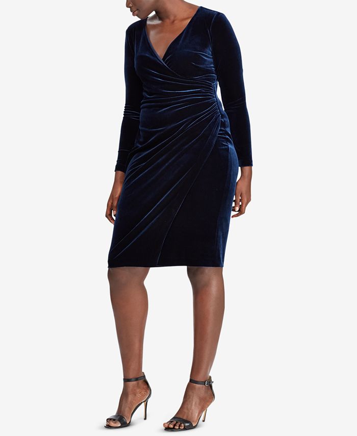 Lauren Ralph Lauren Plus Size Velvet Surplice Dress & Reviews - Dresses -  Women - Macy's