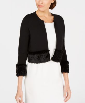 Calvin Klein - Faux-Fur-Trim Shrug