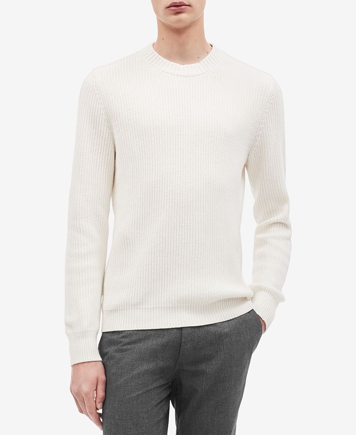 Calvin Klein Men's Ribbed Crew Neck Sweater - Macy's