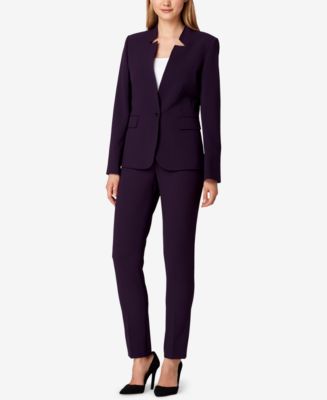 Tahari ASL Notched-Lapel Pantsuit - Macy's