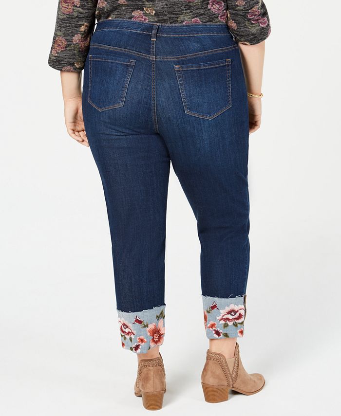Style & Co Plus Size Embroidered Ankle Jeans, Created for Macy's Macy's