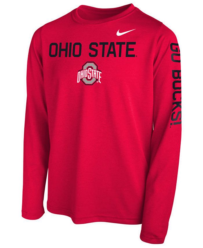Nike Ohio State Buckeyes Legend Long Sleeve T-Shirt, Big Boys (8-20 ...