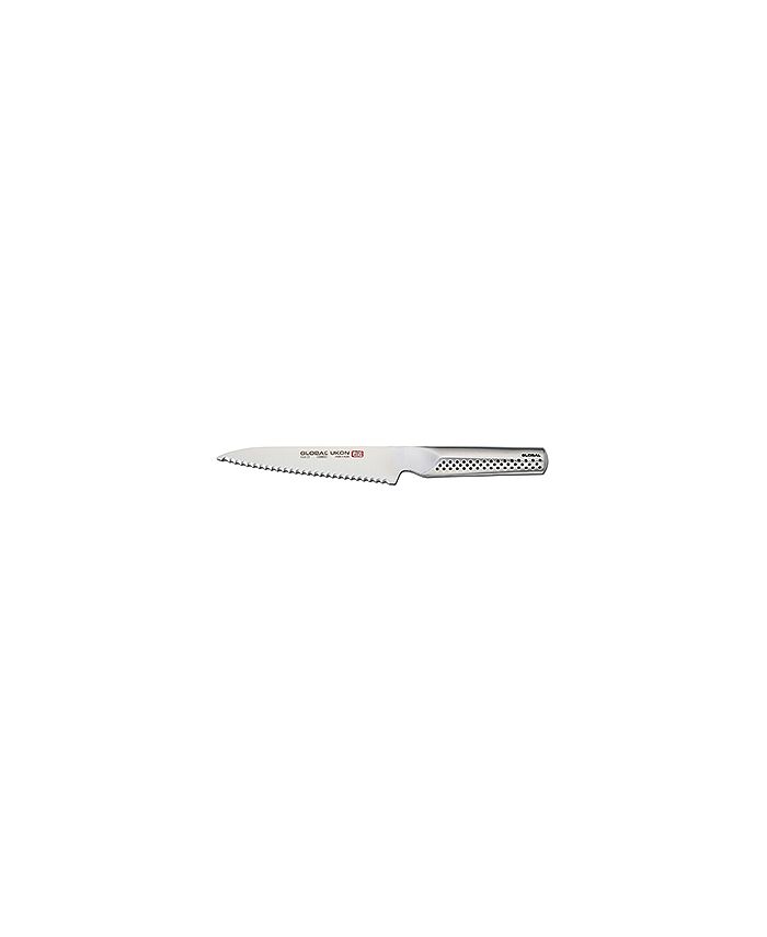 Coltello Da Cucina Global Ukon 15,2 Cm - Lama Seghettata In Acciaio Cromova 18, Manico Ergonomico Dual-Surface