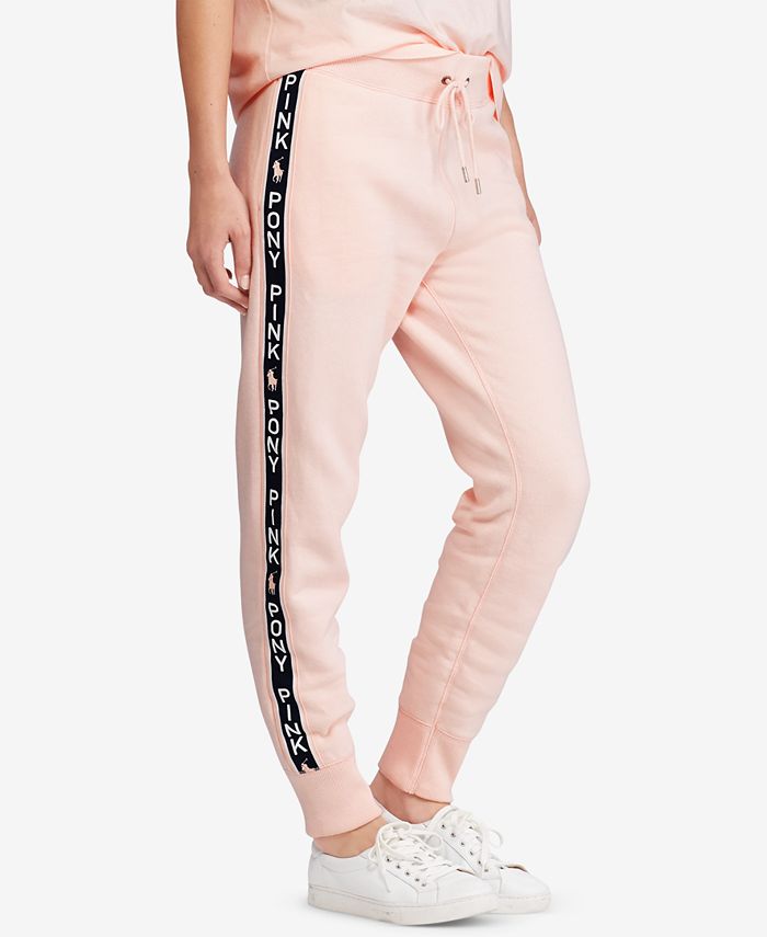Polo Ralph Lauren Pink Pony Fleece Jogger Pants - Macy's