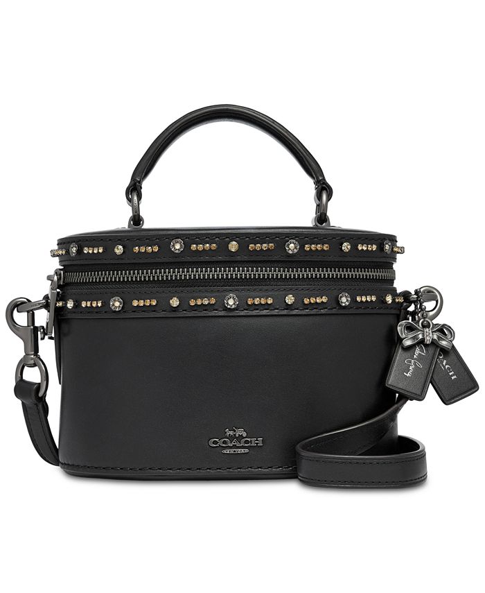 COACH Selena Gomez Leather Crystal Embellished Top Handle