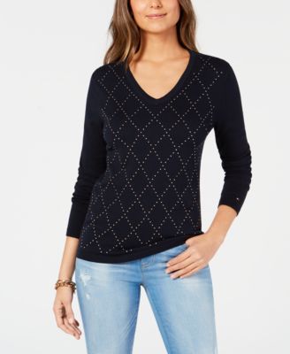 Tommy Hilfiger - Cotton Argyle Embellishments Sweater