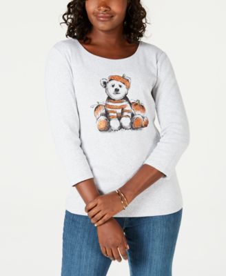 Karen Scott - Cotton Pumpkin Bear T-Shirt